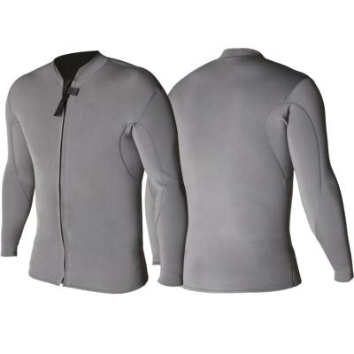 China Solid Surfing High Quality Anti-UV Front Zip Wetsuit Top Jacket 2mm Sleeve Zipper Back Long Wetsuits Jacket for sale