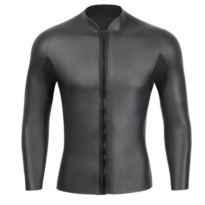 China 3mm Long Sleeve Wetsuit Jacket Front Zipper Surfing Suit CR Neoprene Antibacterial Smooth Skin Wetsuit for sale