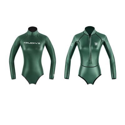 China Long Sleeve Antibacterial Rash Wetsuit Women Guard Super Elastic One Piece Freediving Surfing Swimsuit for sale