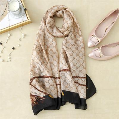 China 2021 Autumn And Winter New Warm silk letters and women's silk scarf of the simulation of the long sunscreen shawl women for sale