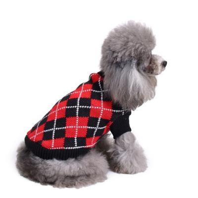 China Sustainable Ugly Tartan Two Color Christmas Brand Small Dog Sweater Costume Fashionable Pet Clothes for sale