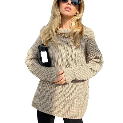 China Anti-wrinkle Autumn Winter 2021 new casual ladies plus size tops women sweater sweater long sleeve crew neck knit wear for sale