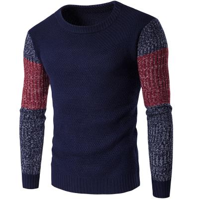 China Fashion Anti-wrinkle Printed Jacquard Sweater Men Designer Long Sleeve Cotton Knitwear Crewneck Sweater Men Sweater for sale