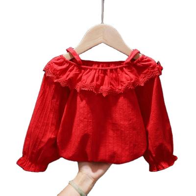 China Spring and Autumn Shirt Babies Anti-Shrink 2021 Children's Clothing Clothes Ruffled Princess Style Outfits for sale