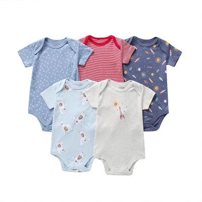 China 100% Cotton Summer Kids Pajamas Set Kids Boys Girls Designer Wear New Born Baby Short Sleeve Romper Overalls for sale