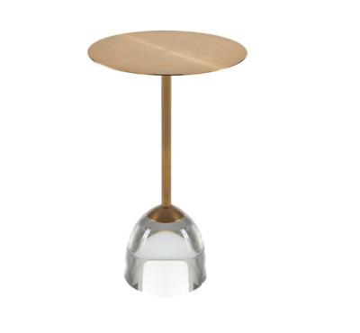 China New Arrive Luxury Modern Nordic Acrylic Adjustable With Gold Stainless Steel Round Tea Side Coffee Table for sale