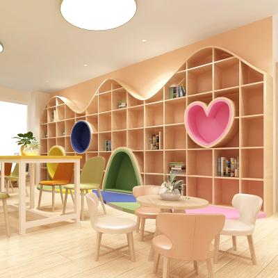 China Modern Nordic Simple Bookshelf Sales Office Hall Arc Circle Arch Bookcase Kindergarten Picture Book Hall Picture Book Rack for sale