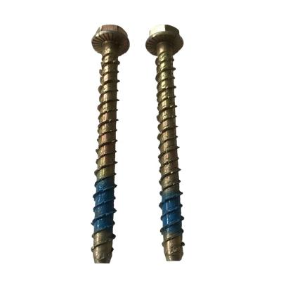 China HEX flange head with cushion concrete thread self-cutting anchor drill cement cut bottom self-tapping expansion screw bolt for sale