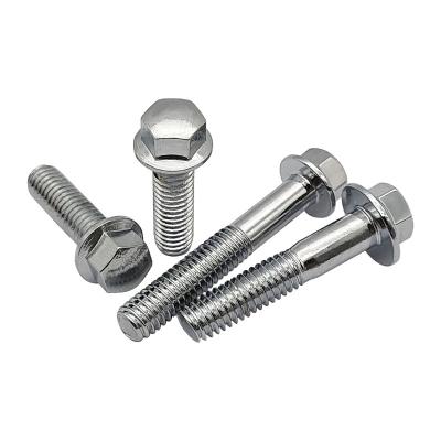 China Hex flange bolt used for Motorcycle engine screw polishing head side cover cylinder head bolt electrogalvanized chrome plated for sale