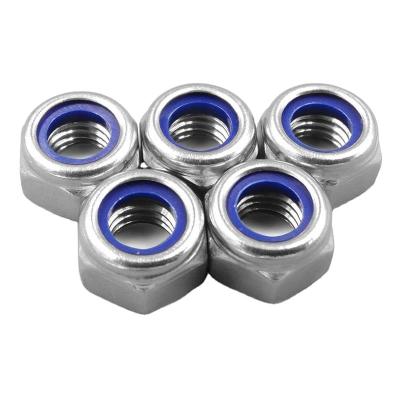 China Hardware fasteners metal stainless steel m6 m8 m10 nylock nylon nyloc insert lock nut nuts DIN985 m4 en venta