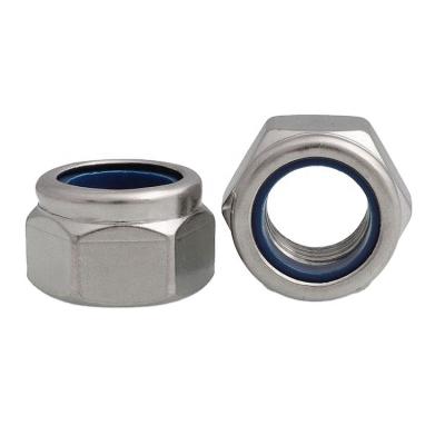 China Manufacturing Din 985 Metal Stainless Steel Seif Locking Hexagon lnsert Nylon Fingerboard Lock Nylock Nuts for sale