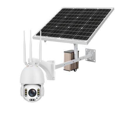 China Siren 60W 40AH 30X 360 Degree H.265 WiFi 4G SIM Card LTE IP Camera Built-in Zoom 5MP FHD Solar Outdoor Spherical Surveillance Cam for sale