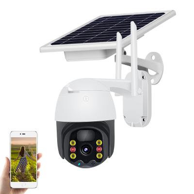 China NIGHT VISION PTZ dome solar powered APP 2way WiFi solar powered security camera pro power cctv outdoor camera audio camhi for sale