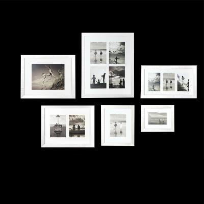 China Elegant Home Decor Picture Frame Display Frame 8x10 11x14 White Wooden Wall Decor Gallery Wall Decor Picture Frames Family Set With Mat for sale