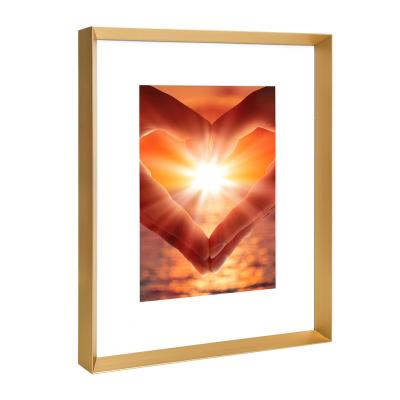 China Eco-friendly 4 Color 8X10 11X14 Inch Metal Aluminum Alloy Picture Frame Wall Decor With Glass Or Plexiglass for sale