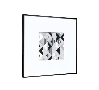 China New Design Eco-friendly Gold Aluminum Silver Foil Frame Picture Frames Picture With Black Or White Mat For Art Paintings Wall Decor for sale