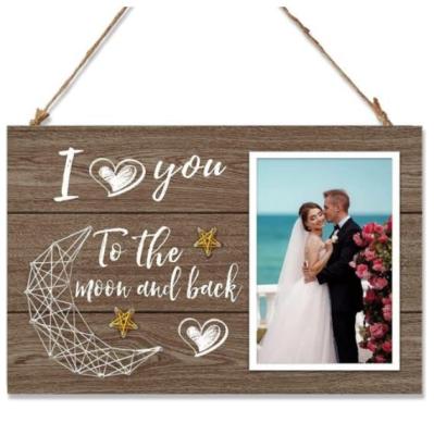 China American Holiday Hotsele MDF View With Black Edge Wall Hanging Customize Wooden Hot Classic Photo View For Valentines Day Gift for sale