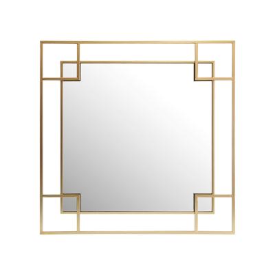 China Modern square metal iron mirror wal/home deco gold/black of60x60x2 for sale