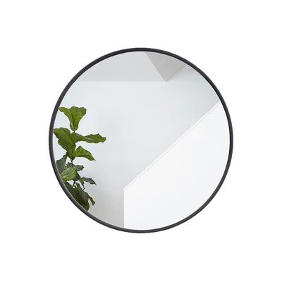 China 50cm Modern Hub Round Mirror Wall or Silver Aluminum /black Metal Home Decor for sale