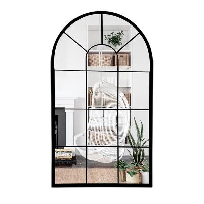 China Modern Metal Arched Decorative Window Mirror Gold/Black 90x76 Wall Deor for sale