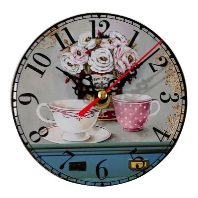 China Antique American Table Clock Products Home Decor Item Decor Home Supermarket Style Desktop Wooden Clock Home Decor for sale