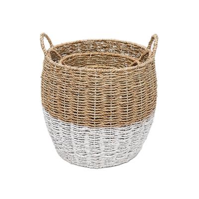 China Elegant home gift woven storage basket femm decoration display view Europe market best-selling furniture home decoration storage item vegetable plankton small for sale