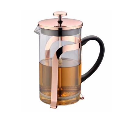 China WITH LID New Design 12 Wall Borosilicate Glass Coffee Maker French Press Double Handle 350ml oz Commercial for sale