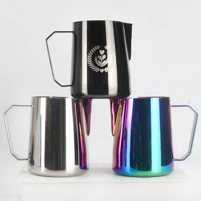 China High Quality Viable Stainless Steel Milk Jug Frothing Cup Coffee Espresso Milk Pitcher 350ml 600ml for sale