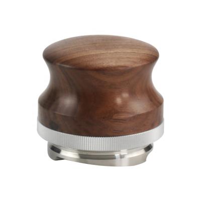 China Hot Selling Flat Handle Coffee Dispenser 58mm Espresso Stainless Steel Wooden Coffee Dispenser for sale