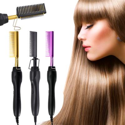 China Salon Most Popular 500 Degree Flat Iron Heated Hotcombs and Curlin Private Label Fast Hair Straightener Pressing Electric Hot Comb for sale