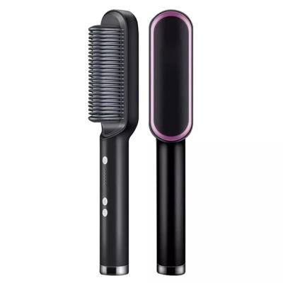 China Electric Car Straighten Professional Hair Brush Curler Straightener Comb Styler Fast Heating Ceramic Hair Straightener for sale