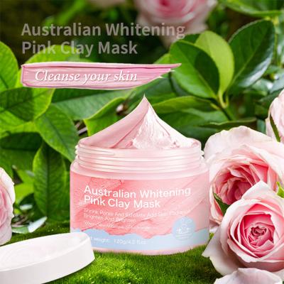 China Custom Natural Organic Facial Massager Skin Care Custom Natural Organic Facial Massage Vegan Private Label Australian Kaolin Mud Whitening Rose Pink Clay Mask for sale