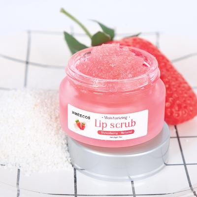 China Custom Natural Organic Strawberry Waterproof Vegan Private Label Sugar Lip Scrub Moisturizing Exfoliator Pink Lip Scrub for sale