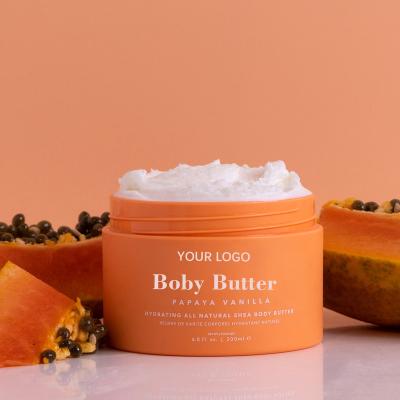 China Custom Moisturizer Private Label Organic Whipped Body Butter Moisturizing Papaya Body Butter for sale