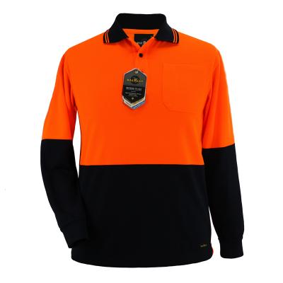 China High Quality Anti-wrinkle Safety Reflective Mens Long Sleeve Polo Shirts for sale