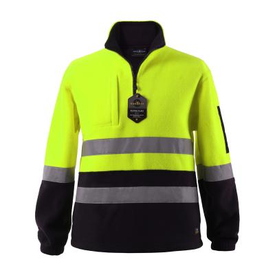 China FLASH Polar Fleece Mens Reflective Full Zip Outdoor Safety LED High Vis Jacket For Work for sale