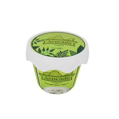 China Food Packaging Food Grade PP Dairy Plastic Cup Custom Design Yogurt Milk Ice Cream Cup With Aluminum Foil Lid for sale