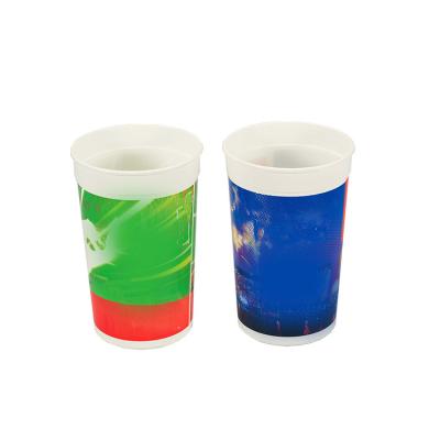 China Custom Coke Disposable 22oz Hot Drink Cup Cold Drink Juice Plastic Cup IML With Lid for sale