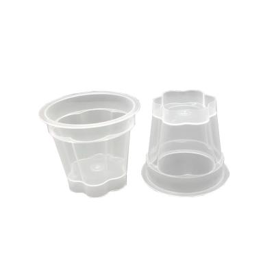 China Single wall empty 140ml plastic container for food ice cream yogurt pudding packaging in mold label plastic cup for sale