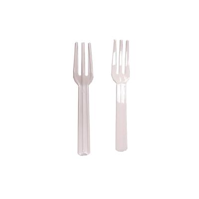 China Clean Export Korea PS Disposable Mini Fork Person Wrapped Black Plastic Salad Forks for sale