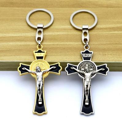 China Portable Wholesale Catholic Key Chain Pendant Jesus Keychains Christian Religion Jesus Retro Car Jewelry Pendant for sale