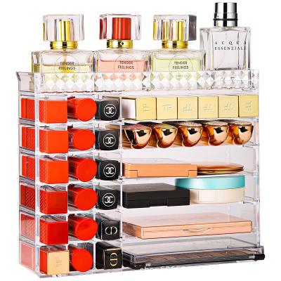 China Acrylic Stand Up Lipstick Stand Removable Dividers Perfume Lipstick Makeup Cosmetics Eyeshadow Palette Holder Organizer Holder for sale