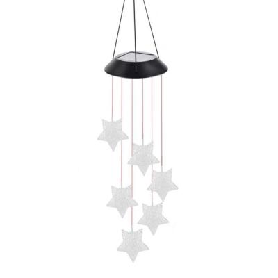 China EVA Star Solar Lamp Multifunctional Solar LED Wind Chime Lamp Color Change 6-EVA-Pentagram Solar Lamp LED Wind Rings Garden Decoration for sale