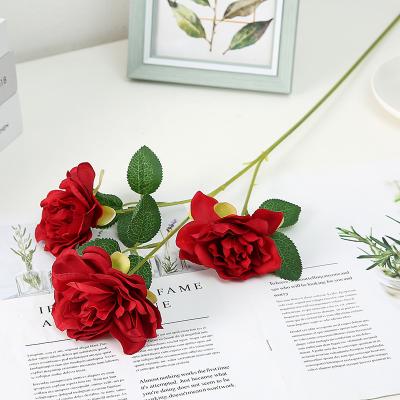 China Minimalist Amazon Wholesale Artificial Wedding Decoration Home Flowers Dried Rose Gardenia Peony Artificial Flower Decorative for sale