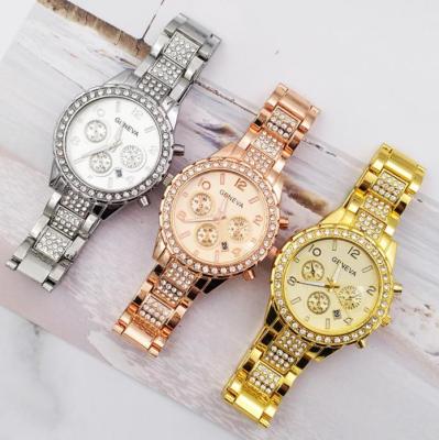 China Luxury Hot Sale High Quality Alloy Quartz Watch Ladies Women Geneva Wrist Watches Women Quartz Watch for sale