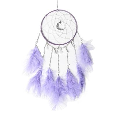 China Multi-Function Dream Pendant Fashion DIY Feather Moonlight Wind Chime Simple Handmade Memorial Wind Chime Rings Women's Gifts for sale