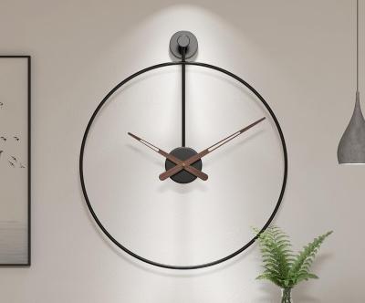 China Simple Antique Style 23.2in Spanish Wall Iron Clocks Living Room Nordic Wall Clocks Metal Creative Electronic Wall Clock for sale