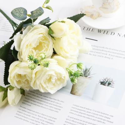 China Home Decoration Rose Artificial Flowers Silk Rose Flower European Style High Quality Minimalist Amazon Amazon Selling Wedding Bouquet for sale