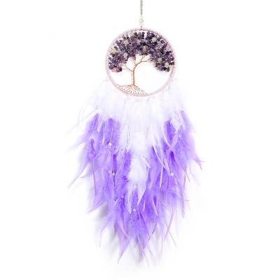 China Unique Hot-selling Amazon Feather Catcher Pendant Dreamcatcher Tree Dream Wind Chimes for Girls Dreamcatcher Pendant for Home Decor for sale