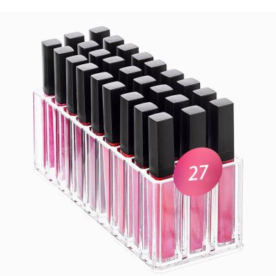 China Factory Wholesale 27 Viable Lipstick Stand Holder Acrylic Clear Cosmetic Storage Makeup Brush Holder Lipstick Lip Gloss Organizer for sale